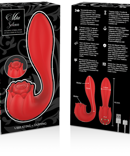 MIA - SELENA STIMULATOR VIBRATING + TAPPING RED MIA - SELENA STIMULATOR VIBRATING + TAPPING RED