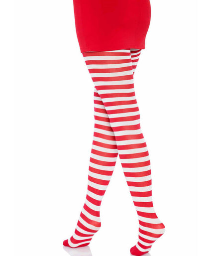 LEG AVENUE - WIT/ROOD GESTREEPTE PANTY LEG AVENUE - WIT/ROOD GESTREEPTE PANTY