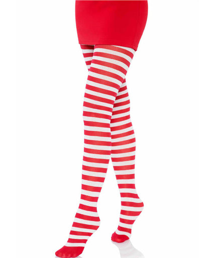 LEG AVENUE - WIT/ROOD GESTREEPTE PANTY LEG AVENUE - WIT/ROOD GESTREEPTE PANTY