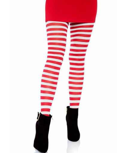 LEG AVENUE - WIT/ROOD GESTREEPTE PANTY LEG AVENUE - WIT/ROOD GESTREEPTE PANTY