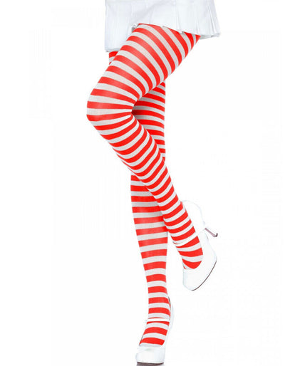 LEG AVENUE - WIT/ROOD GESTREEPTE PANTY LEG AVENUE - WIT/ROOD GESTREEPTE PANTY