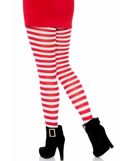 LEG AVENUE - WIT/ROOD GESTREEPTE PANTY LEG AVENUE - WIT/ROOD GESTREEPTE PANTY