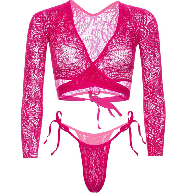 Leg Avenue – Top Crop Spitze Mit String