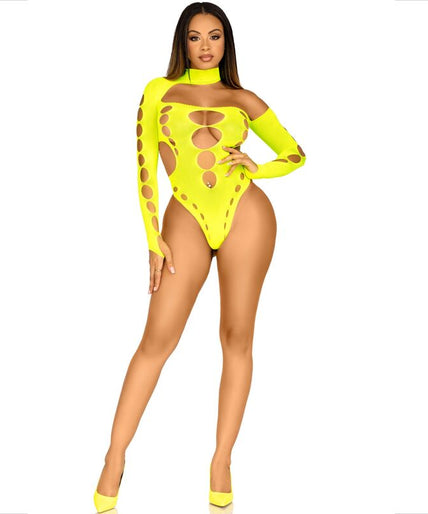 LEG AVENUE - BODYSUIT SEAMLESS WITH THONG YELLOW LEG AVENUE - BODYSUIT SEAMLESS WITH THONG YELLOW