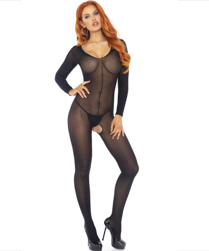 LEG AVENUE - BODYSTOCKING LONG SLEEVE BLACK LEG AVENUE - BODYSTOCKING LONG SLEEVE BLACK