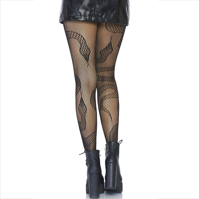 LEG AVENUE - KOUSEN NET SLANGEN ZWART
