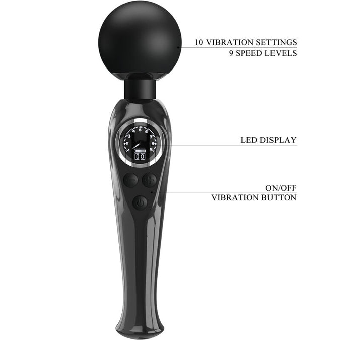 PRETTY LOVE - SKYLER VIBRATOR WAND ZWART