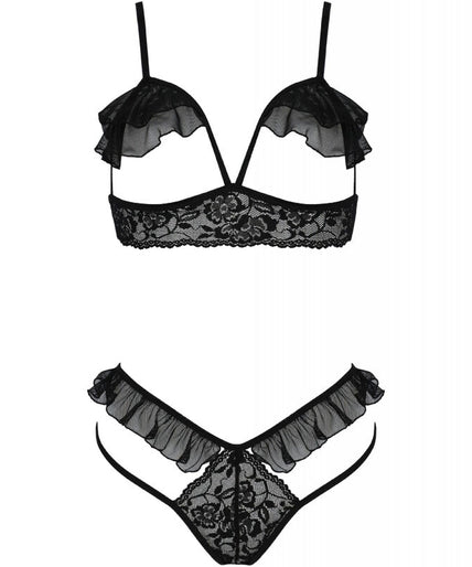 PASSION - DOLLY SET TWO PIECES BLACK L/XL PASSION - DOLLY SET TWO PIECES BLACK L/XL
