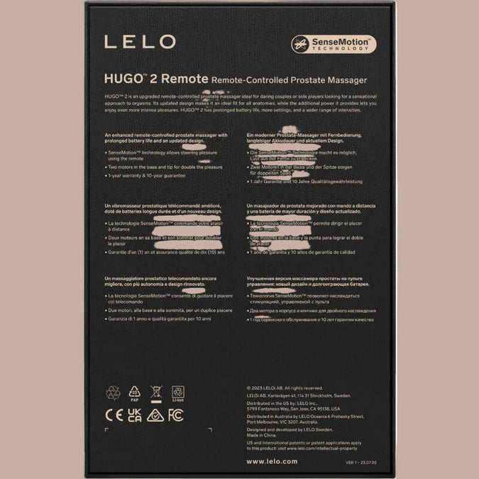 LELO – HUGO 2 Remote Control Prostate Massager – Black