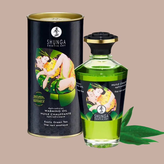 Shunga – Biologische Groene Thee Warmte-effect Massageolie 100ml