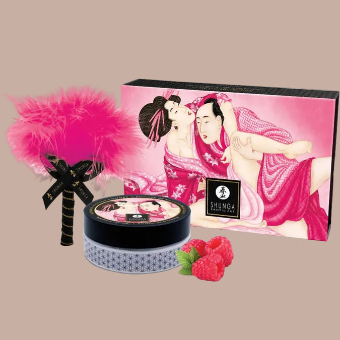 Shunga – Edible Massage Powder Kit Raspberry