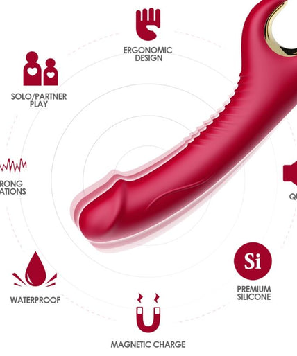 ARMONY - PRINCE DILDO VIBRATOR & ROTATOR RED ARMONY - PRINCE DILDO VIBRATOR & ROTATOR RED