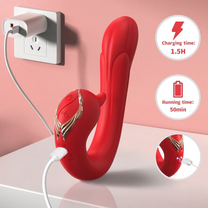 Armony – Delfin vibrator met meerdere standen en warmtefunctie Rood