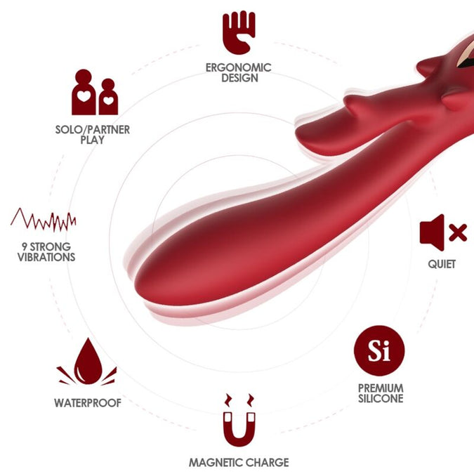 ARMONY - ELK VIBRATOR RABBIT GEBOGEN ROOD