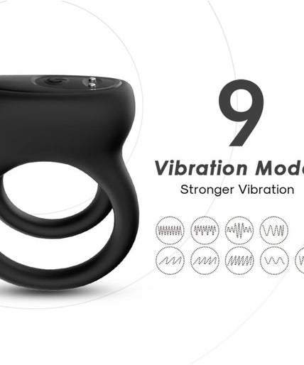 ARMONY - DOUBLE RING VIBRATOR BLACK ARMONY - DOUBLE RING VIBRATOR BLACK