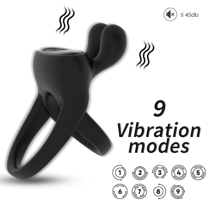 ARMONY - RINGVIBRATOR RABBIT ZWART