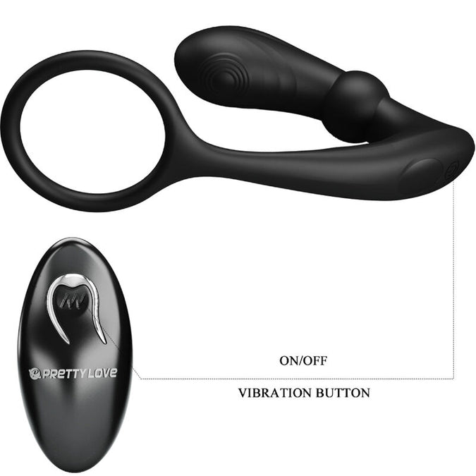PRETTY LOVE - WARREN BLACK ANAALRING & VIBRATOR