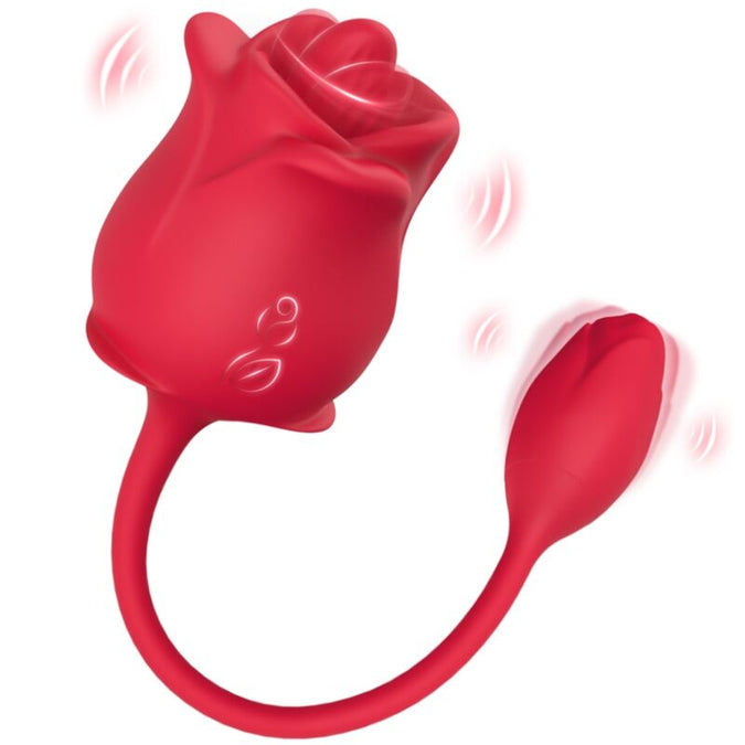 Armony – Pink 2 In 1 Suction Stimulator & Vibrator 10 Modes With Red Tail