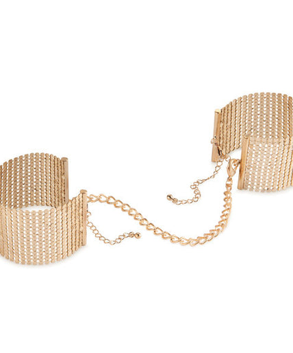 BIJOUX - DÉSIR MÉTALLIQUE GOLDEN METAL MESH HANDCUFFS BIJOUX - DÉSIR MÉTALLIQUE GOLDEN METAL MESH HANDCUFFS