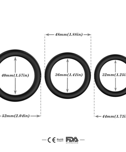 Armony – Drievoudige siliconen ring zwart Armony – Drievoudige siliconen ring zwart