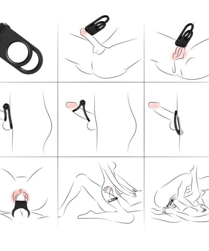 ARMONY - TWINS DOUBLE VIBRATOR RING FOR COUPLES BLACK ARMONY - TWINS DOUBLE VIBRATOR RING FOR COUPLES BLACK