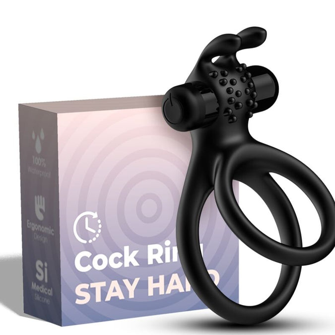 Armony – Traveler Double Vibrator Ring For Couples Rabbit Black