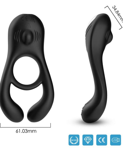 ARMONY - VEYRON DOUBLE VIBRATOR RING TOY FOR COUPLES BLACK ARMONY - VEYRON DOUBLE VIBRATOR RING TOY FOR COUPLES BLACK