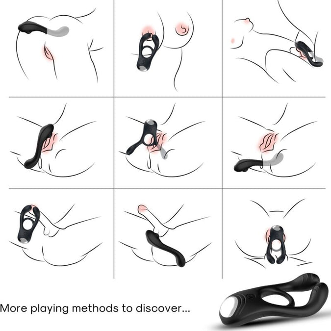 Armony – Veyron Double Vibrator Ring Toy For Couples Black