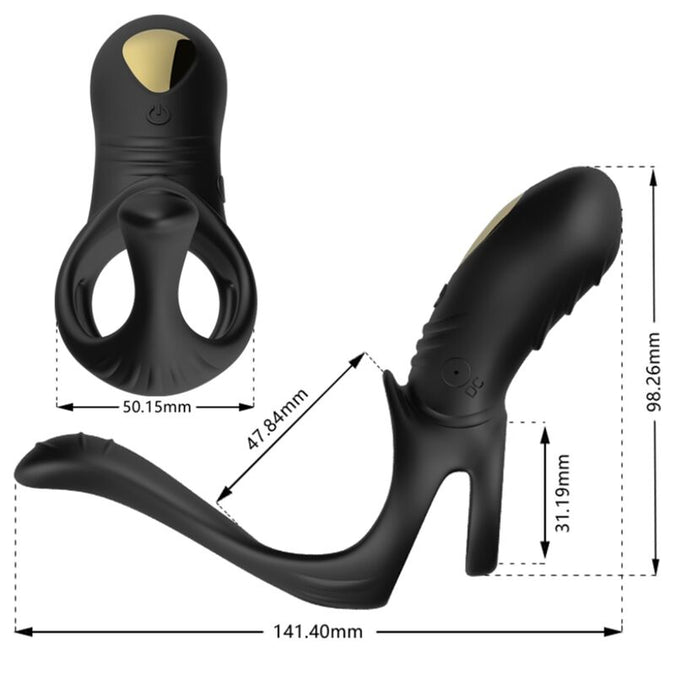 ARMONY - JOY JUMPER RINGVIBRATOR VOOR KOPPELS & ANALE PLUG AFSTANDSBEDIENING ZWART