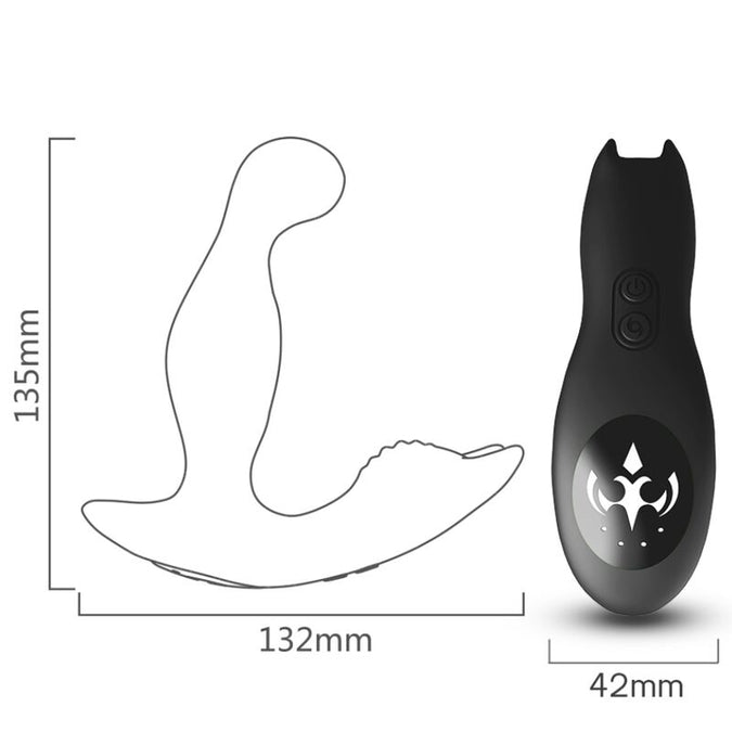 Pleasurements – Armony – Bat King Rotating & Vibrating Prostate Massager With Remote Control – Black
