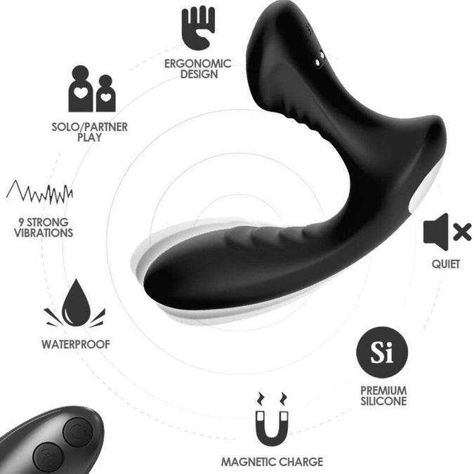 Pleasurements – Armony – Storm Prostate Vibrator & Anal Plug With Remote Control – Black