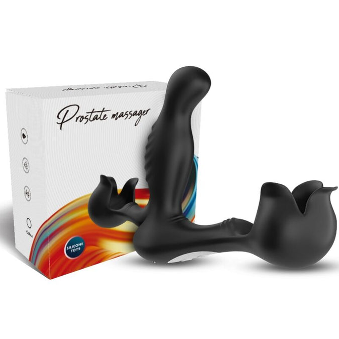 Pleasurements – Armony – Surround Prostate Vibrator With Testicle Stimulator & Remote Control – Black