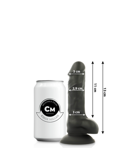 COCK MILLER - SILICONE DENSITY COCKSIL ARTICULABLE BLACK 13 CM COCK MILLER - SILICONE DENSITY COCKSIL ARTICULABLE BLACK 13 CM