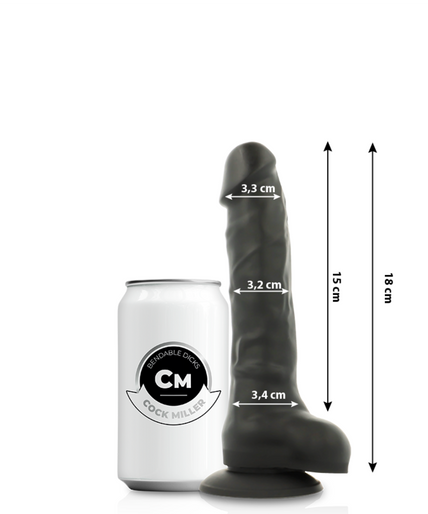 COCK MILLER - DILDO REALISTIC SILICONE DENSITY ARTICULABLE BLACK 18 CM COCK MILLER - DILDO REALISTIC SILICONE DENSITY ARTICULABLE BLACK 18 CM