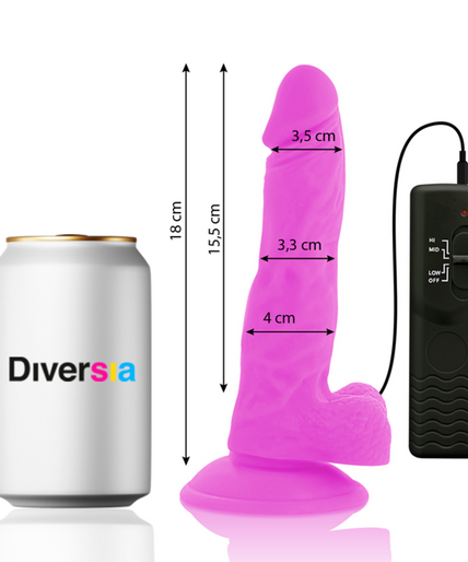 DIVERSIA - FLEXIBLE VIBRATING DILDO PURPLE 18 CM -O- 4 CM DIVERSIA - FLEXIBLE VIBRATING DILDO PURPLE 18 CM -O- 4 CM