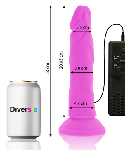 DIVERSIA - FLEXIBLE VIBRATING DILDO PURPLE 23 CM -O- 4.3 CM DIVERSIA - FLEXIBLE VIBRATING DILDO PURPLE 23 CM -O- 4.3 CM