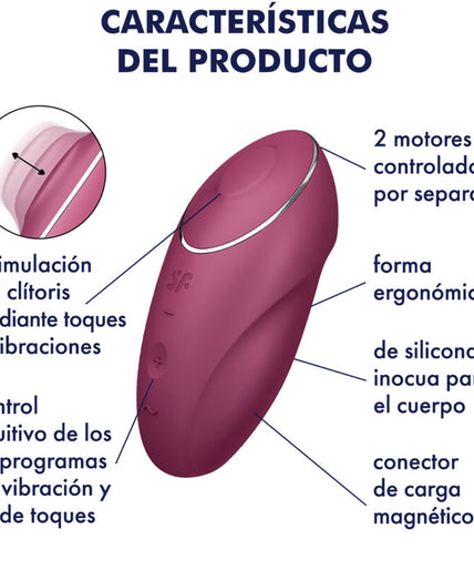 SATISFYER - TAP & CLIMAX 1 LAY-ON VIBRATOR RED SATISFYER - TAP & CLIMAX 1 LAY-ON VIBRATOR RED