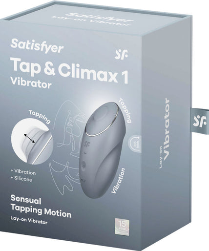 SATISFYER - TAP & CLIMAX 1 LAY-ON VIBRATOR GREY SATISFYER - TAP & CLIMAX 1 LAY-ON VIBRATOR GREY