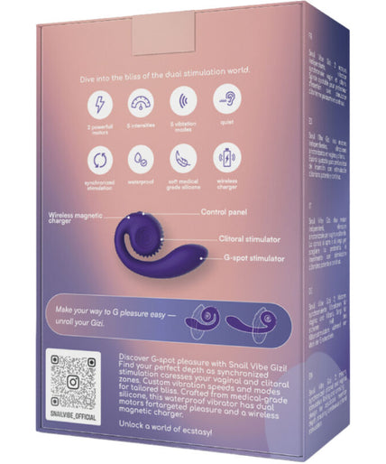 SNAIL VIBE - GIZI DUAL STIMULATOR PURPLE SNAIL VIBE - GIZI DUAL STIMULATOR PURPLE