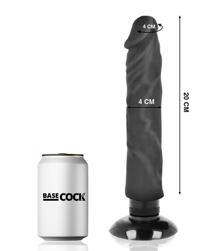 BASECOCK - REALISTIC VIBRATOR 2-1 BLACK 20 CM -O- 4 CM BASECOCK - REALISTIC VIBRATOR 2-1 BLACK 20 CM -O- 4 CM
