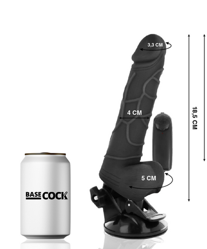 BASECOCK - REALISTIC VIBRATOR REMOTE CONTROL BLACK 18.5 CM -O- 4CM BASECOCK - REALISTIC VIBRATOR REMOTE CONTROL BLACK 18.5 CM -O- 4CM
