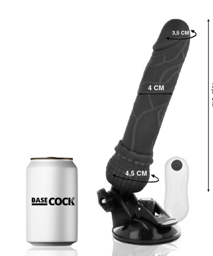 BASECOCK - REALISTIC VIBRATOR REMOTE CONTROL BLACK 19.5 CM -O- 4 CM BASECOCK - REALISTIC VIBRATOR REMOTE CONTROL BLACK 19.5 CM -O- 4 CM