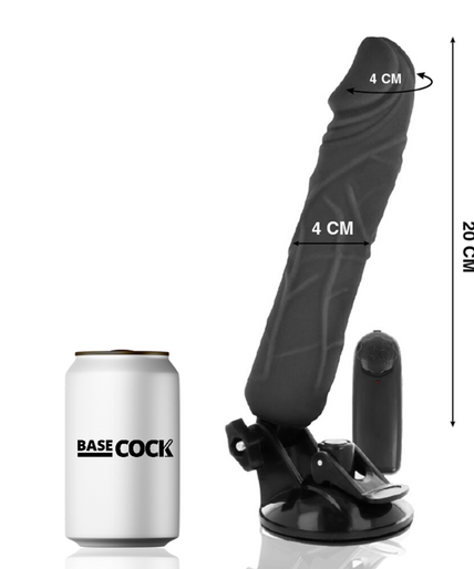 BASECOCK - REALISTIC VIBRATOR REMOTE CONTROL BLACK 20 CM -O- 4 CM BASECOCK - REALISTIC VIBRATOR REMOTE CONTROL BLACK 20 CM -O- 4 CM