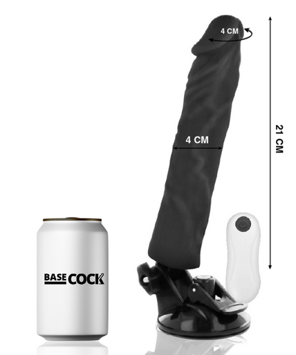 BASECOCK - REALISTIC VIBRATOR REMOTE CONTROL BLACK 21 CM -O- 4 CM BASECOCK - REALISTIC VIBRATOR REMOTE CONTROL BLACK 21 CM -O- 4 CM
