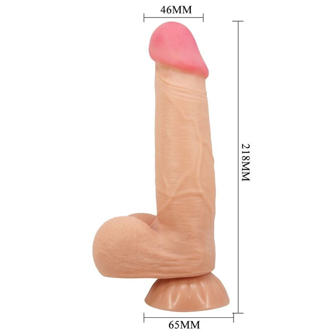 PRETTY LOVE - SLIDING SKIN SERIES REALISTISCHE DILDO MET VERSCHUIVENDE HUID ZUIGNAP AFSTANDSBEDIENING HUIDSKLEUR 21.8 CM