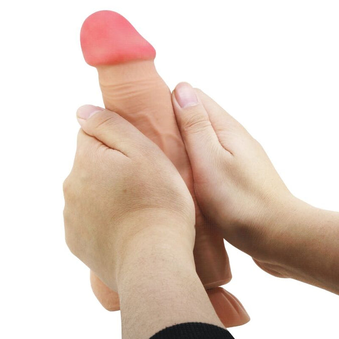 PRETTY LOVE - SLIDING SKIN SERIES REALISTISCHE DILDO MET VERSCHUIVENDE HUID ZUIGNAP AFSTANDSBEDIENING HUIDSKLEUR 21.8 CM