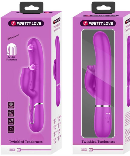 PRETTY LOVE - RABBIT VIBRATOR WITH LICKING FUCHSIA PRETTY LOVE - RABBIT VIBRATOR WITH LICKING FUCHSIA