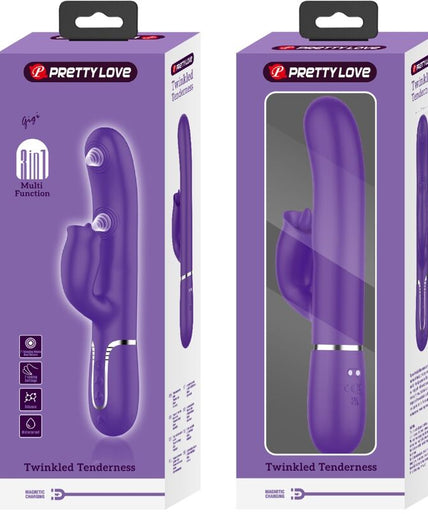PRETTY LOVE - RABBIT VIBRATOR WITH LICKING PURPLE PRETTY LOVE - RABBIT VIBRATOR WITH LICKING PURPLE