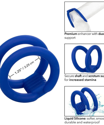 CALEXOTICS - ADMIRAL DUAL COCK CAGE BLUE CALEXOTICS - ADMIRAL DUAL COCK CAGE BLUE
