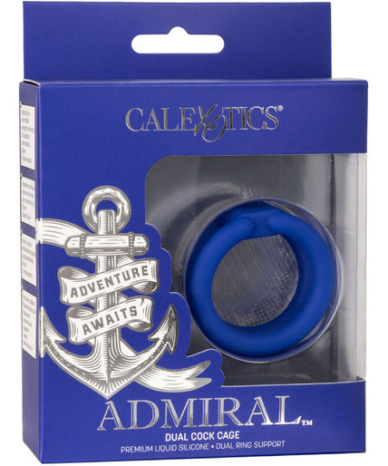 CALEXOTICS - ADMIRAL DUAL COCK CAGE BLUE CALEXOTICS - ADMIRAL DUAL COCK CAGE BLUE